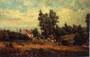 Theodore Fourmois Landscape with farms USA oil painting artist
